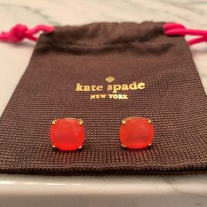 Kate Spade ♠️ Coral Pink Square Stud Earrings